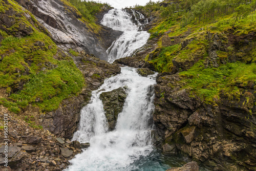Fototapeta Naklejka Na Ścianę i Meble -  Kjosfossen waterfall in Myrdal, Norway