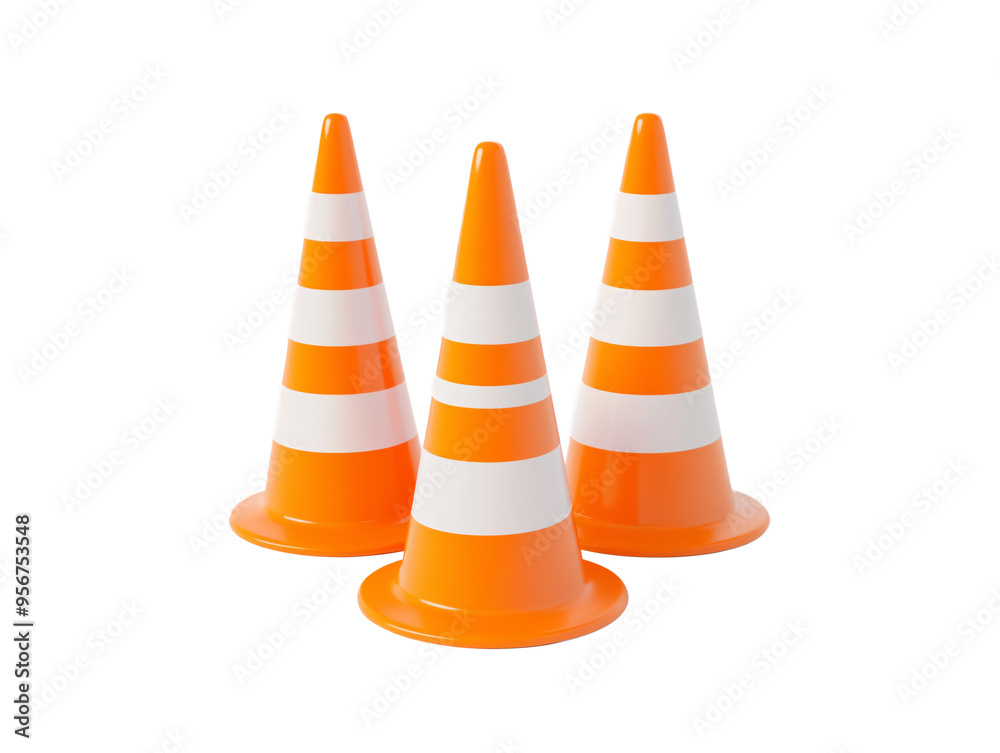 a group of orange and white traffic cones a group of orange and white traffic cones