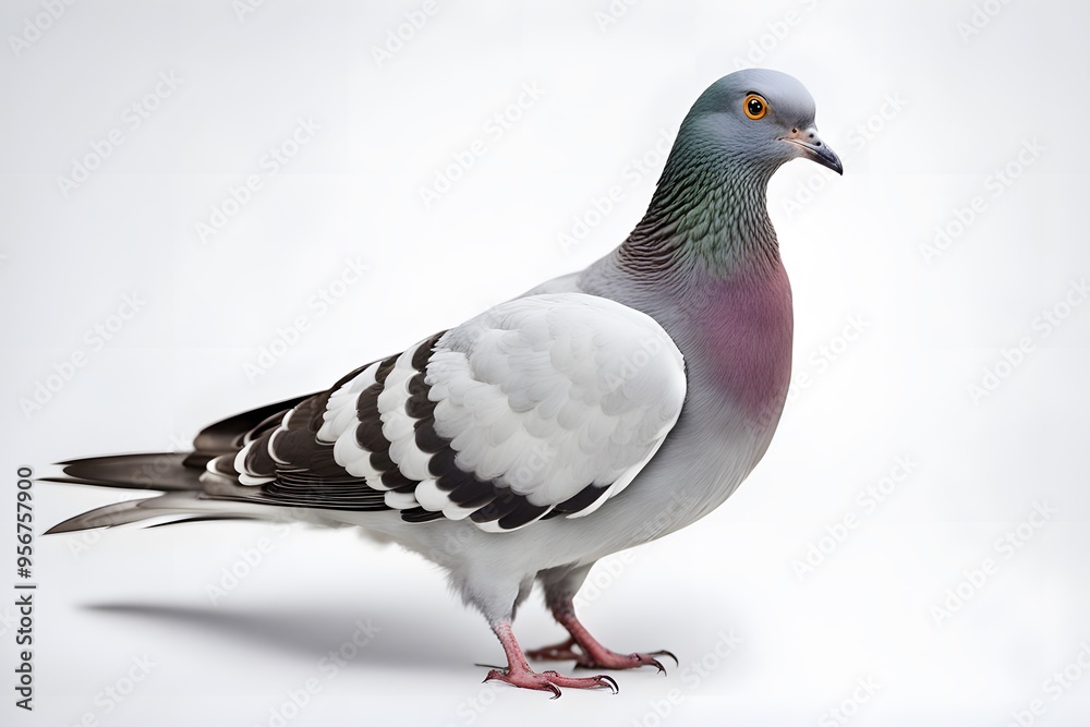 Carrier pigeon bird on white background, AI Generated Carrier pigeon bird on white background, AI Generated