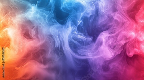 Abstract Swirling Smoke in Vibrant Hues