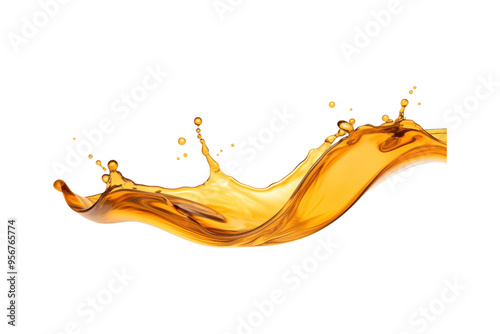 Orange oil liquid splash floating is suitable for advertising energetic products, oils, and drink promotions