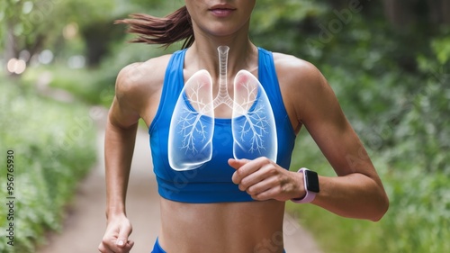 Runner with Visualization of Lungs photo