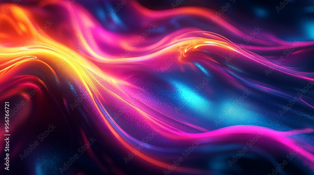 Abstract Swirling Liquid with Vibrant Colors and Glowing Lines Abstract Swirling Liquid with Vibrant Colors and Glowing Lines