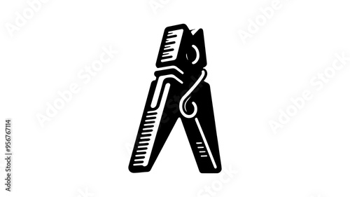 Clothespin silhouette vector illustration.