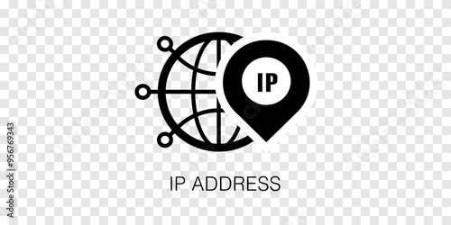 Explore the digital world with this sleek IP Address icon, perfect for representing global connectivity, network identification, and online presence. Vector illustration concept.
