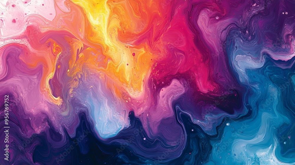 Abstract Swirling Paint in Vibrant Colors Abstract Swirling Paint in Vibrant Colors