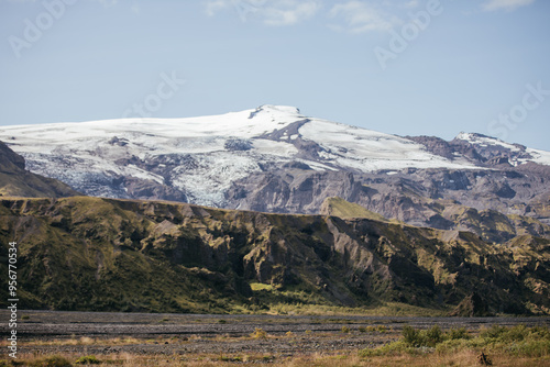 The views of Thorsmork, Iceland from the top of a mountain hike