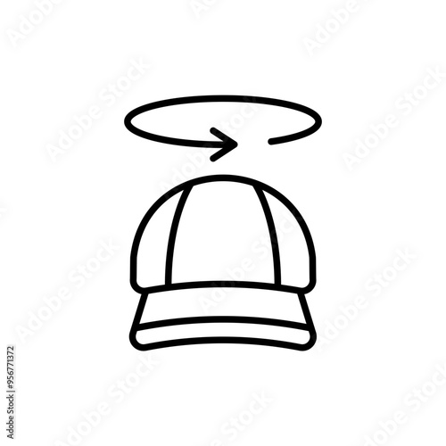 Hat size outline icons, minimalist vector illustration ,simple transparent graphic element .Isolated on white background