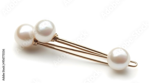 Elegant Vintage-Inspired Pearl Hairpin Design on White Background