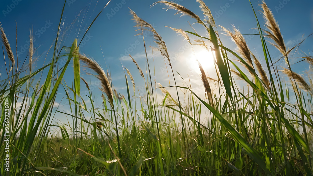 grass and sky, ai generated grass and sky, ai generated