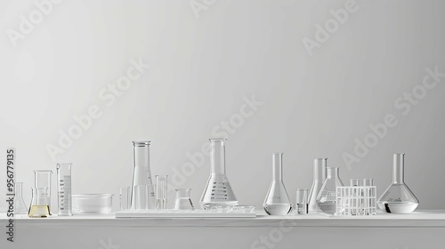 A Collection of Clear Glass Laboratory Equipment