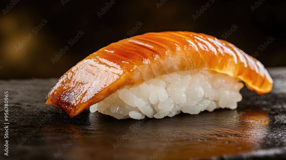 Delicious sushi with eel meat on rice Delicious sushi with eel meat on rice