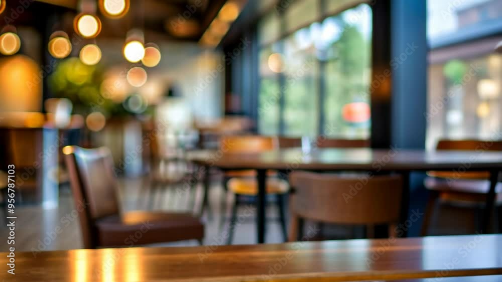 Blurred Cafe Interior with Coffee Cup. Blurred Cafe Interior with Coffee Cup.