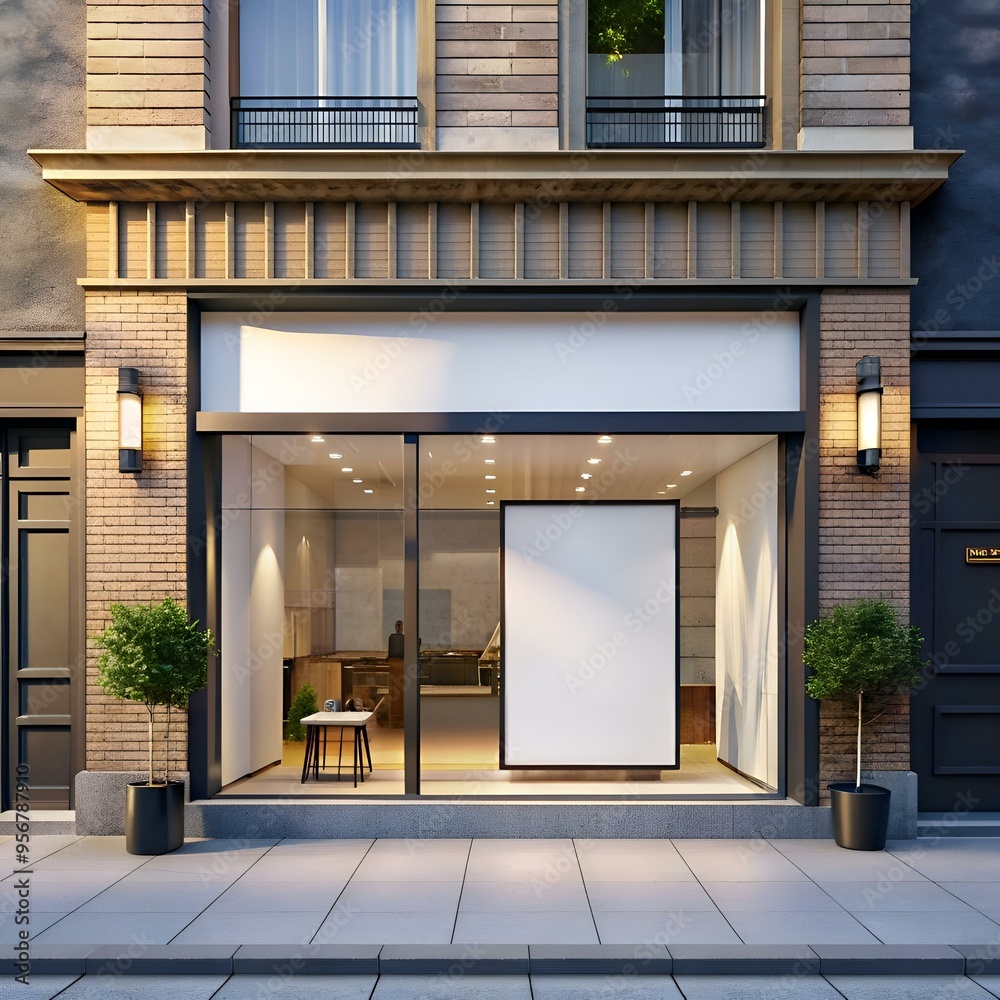 A clean and modern storefront with a large blank canvas perfect for showcasing your brand or product. A clean and modern storefront with a large blank canvas perfect for showcasing your brand or product.