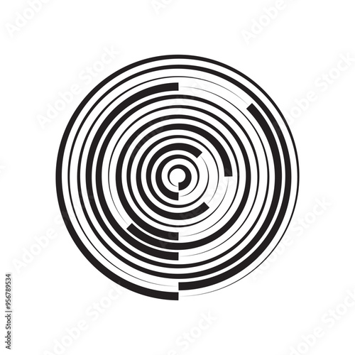 Concentric circles geometric icon