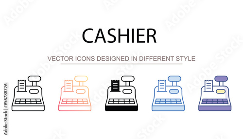 Cashier icon design with white background stock illustration