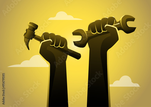 happy Labour day or international workers day vector illustration