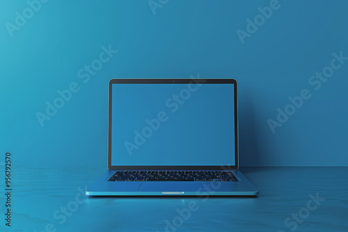 Modern laptop mockup Camera facing the laptop middle view wide viewing angle.