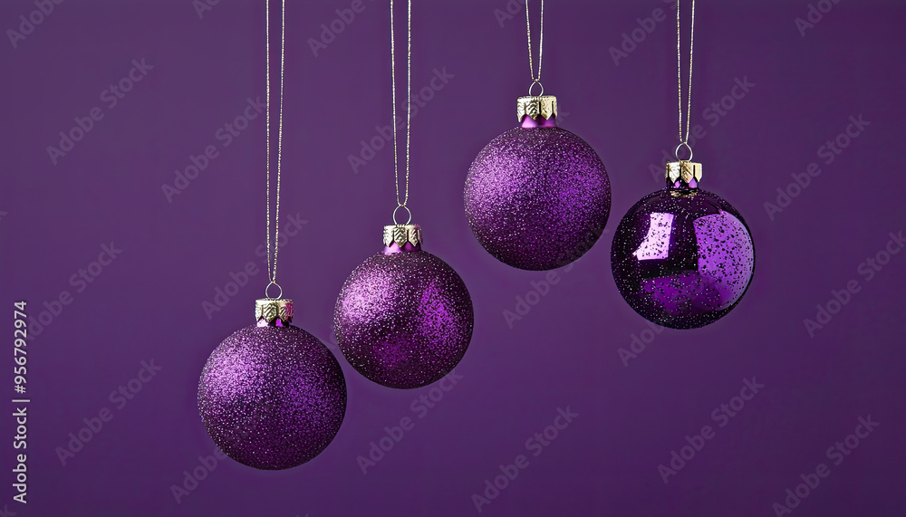 Obraz premium purple christmas balls