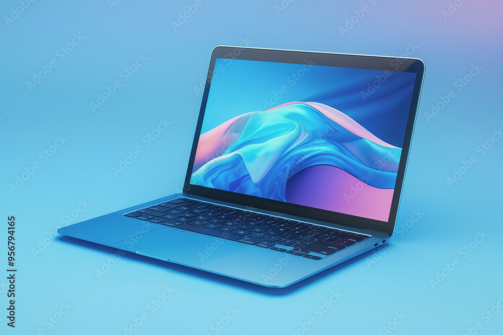 Modern laptop mockup Camera facing the laptop middle view wide viewing angle. Modern laptop mockup Camera facing the laptop middle view wide viewing angle.