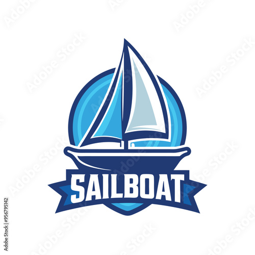 Sailboat mascot logo icon vector design with text sailboat isolated
