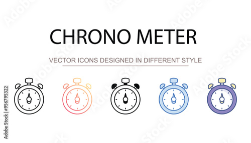 Chronometer icon design with white background stock illustration