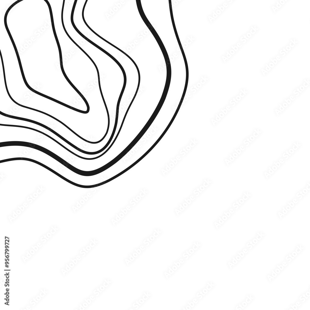 Naklejka premium Topography Line Corner