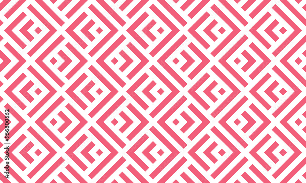 Abstract geometric pattern. A seamless vector background. White and pink ornament. Graphic modern pattern. Simple lattice graphic design