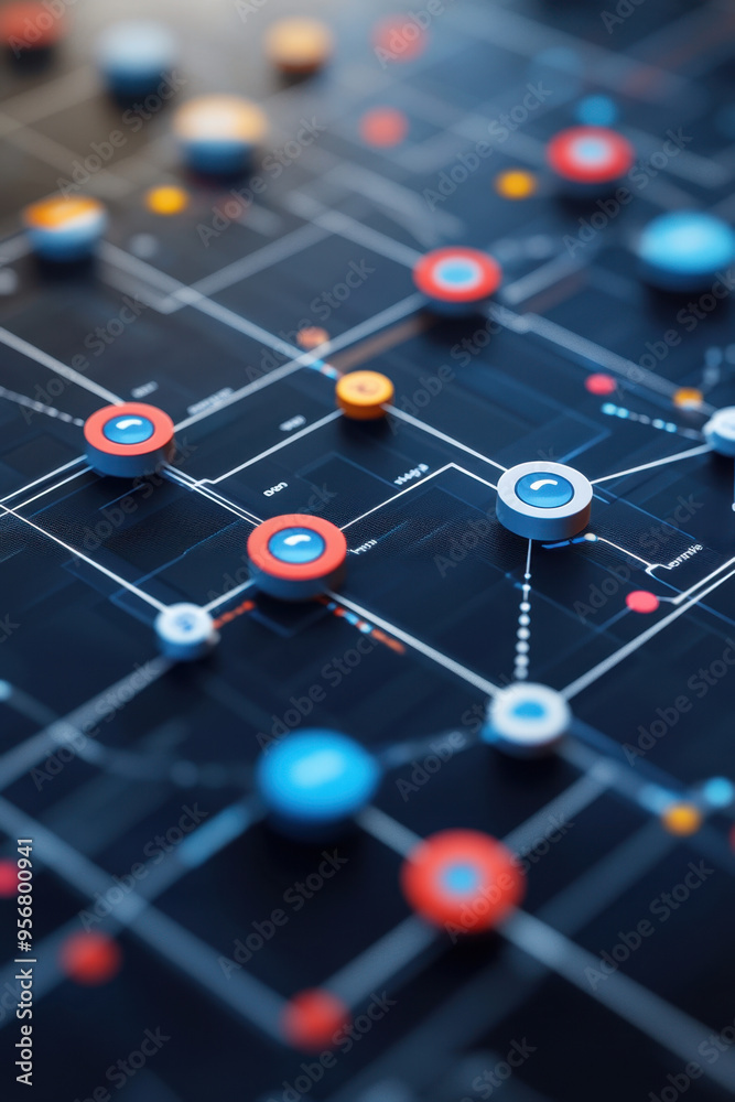 Business Workflow, A detailed flowchart displaying efficient business processes with 3D visualization, emphasizing streamlined operations and productivity markers Business Workflow, A detailed flowchart displaying efficient business processes with 3D visualization, emphasizing streamlined operations and productivity markers