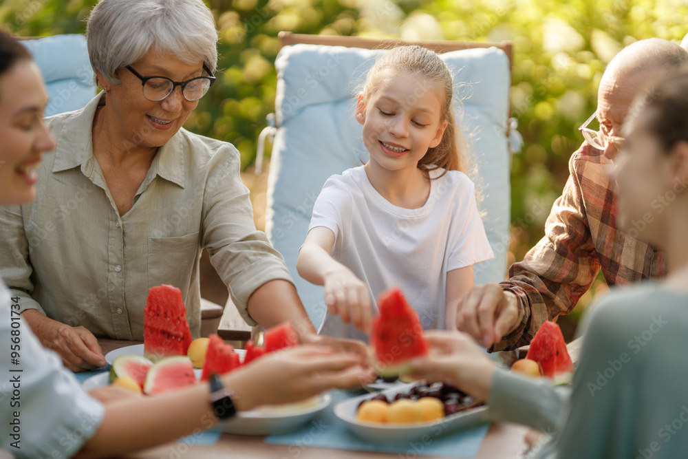 family spending time together in summer morning family spending time together in summer morning