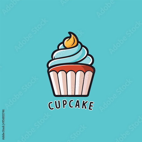 Cupcake Logo with Decorative Frosting
