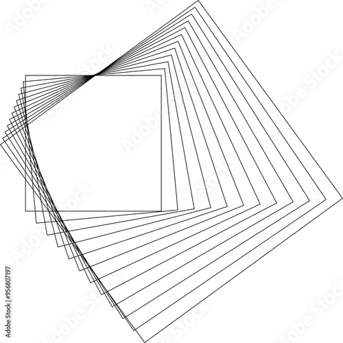 Square dynamic lines shape. Technology concept