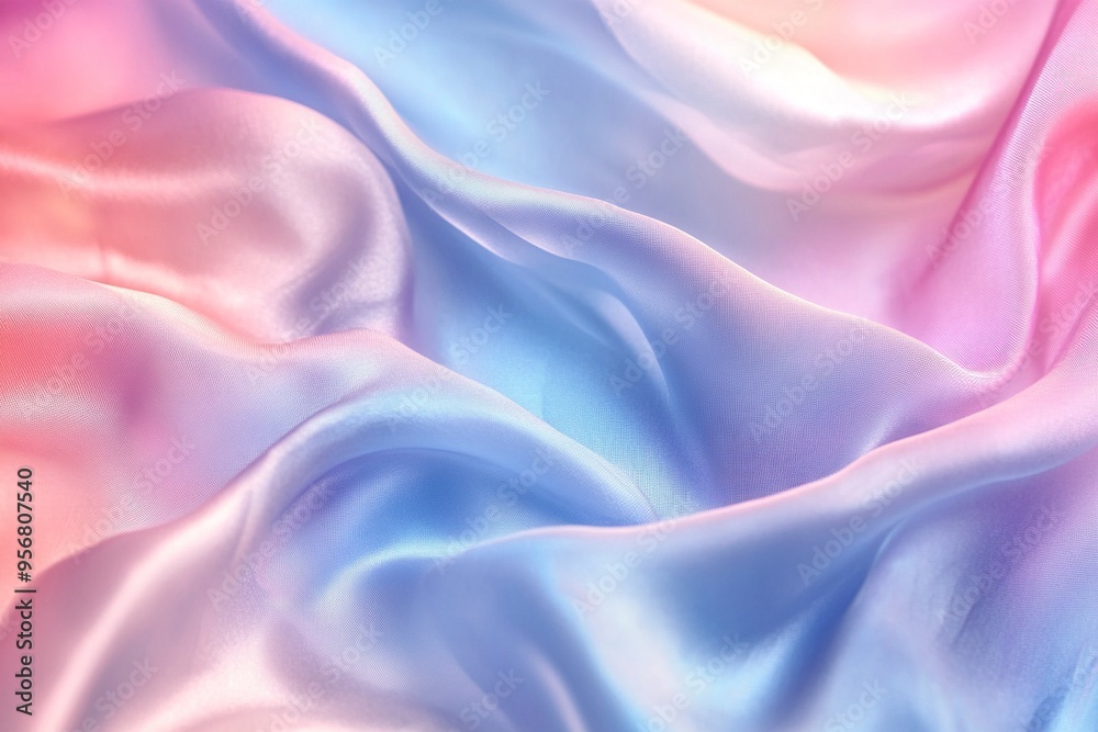 Obraz premium Abstract pastel motion background, creative video with cloth texture movement with delicate colors, dreamy graphic with elegant and luxury style, feminine design for females. Generative Ai