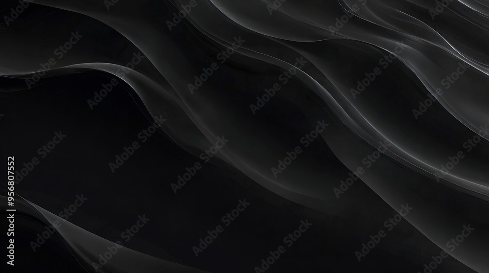 Fototapeta premium An elegant black abstract background with flowing textures, creating a sophisticated and modern visual appeal ideal for various design applications.