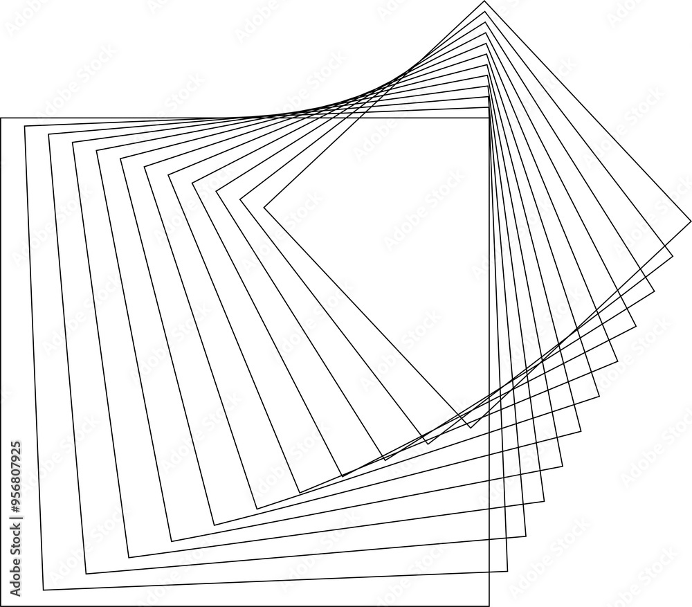 Obraz premium Square dynamic lines shape. Technology concept