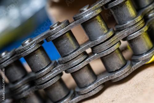 Detail of a double metal chain. 