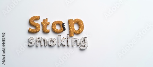 A creative representation of the message 'Stop Smoking' using letters made from various materials to promote awareness. photo