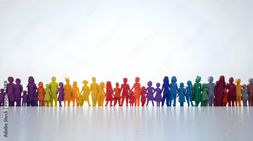 3D Family Diversity Border with Inclusivity Text concept as A clean ...