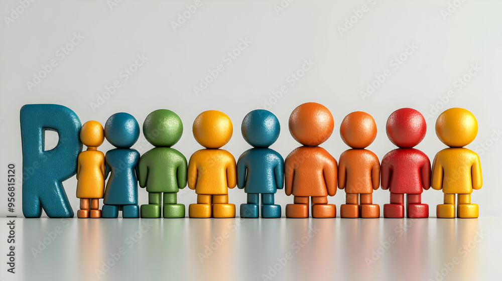 3D Family Diversity with Respect Text concept as Isolated vector of ...