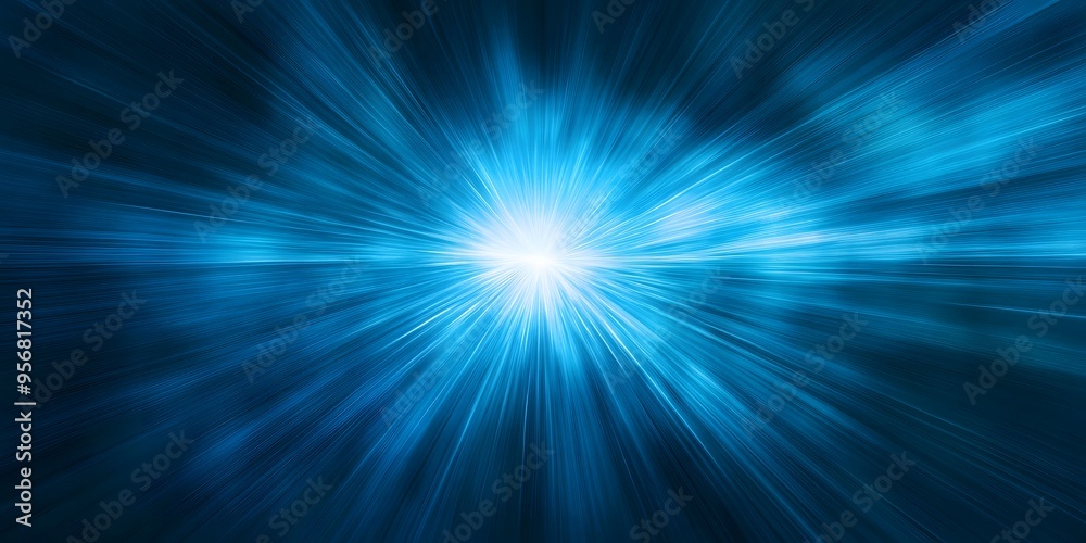 Abstract Blue Light Burst with Radial Lines Abstract Blue Light Burst with Radial Lines