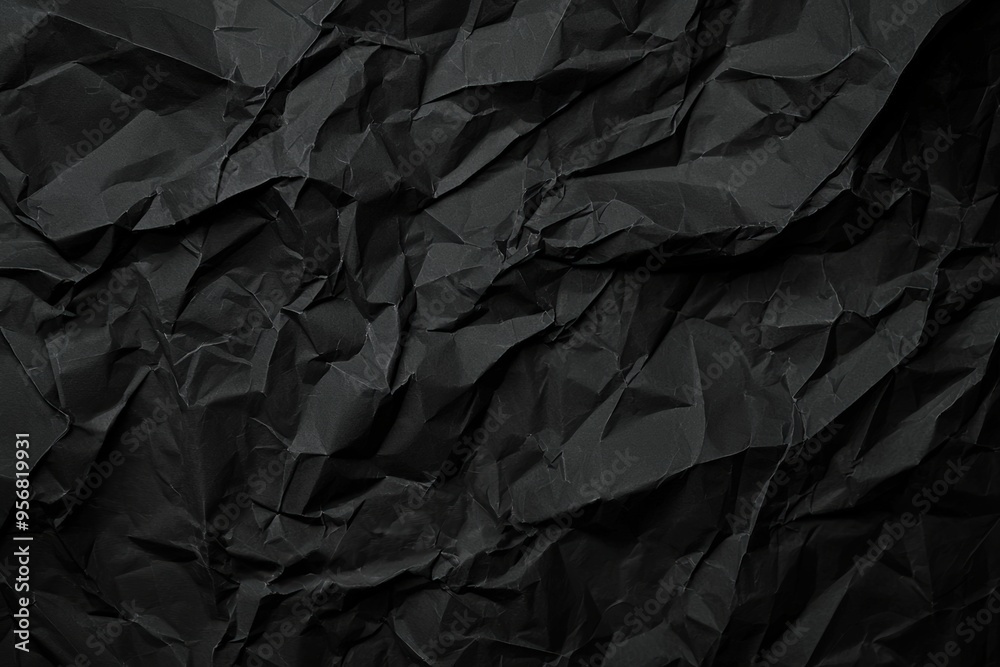 Crumpled black paper texture Crumpled black paper texture