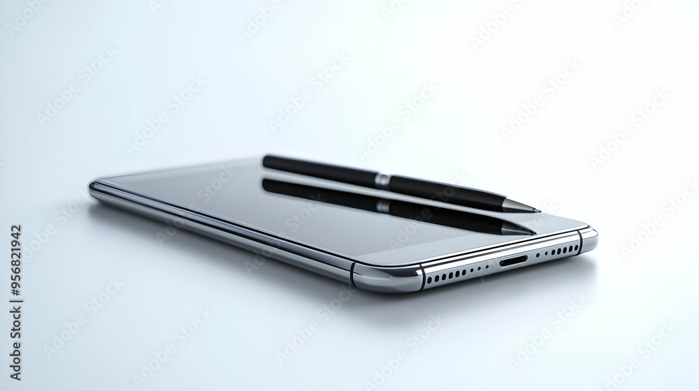 3D Icon Phone and pen with Stay Connected text in a border frame with copy space concept as Camera movement Pan across the phone and pen focusing on the text. Scene Modern and sleek layout with ample 3D Icon Phone and pen with Stay Connected text in a border frame with copy space concept as Camera movement Pan across the phone and pen focusing on the text. Scene Modern and sleek layout with ample