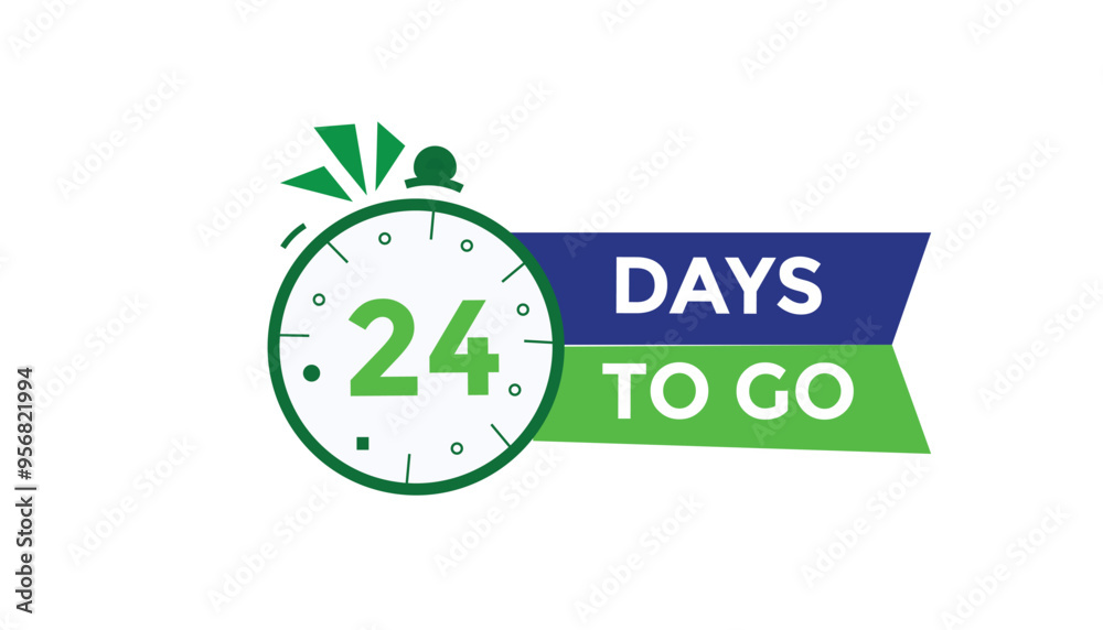 24 days to go Countdown number banner templates. time icon. Vector Illustration 24 days to go Countdown number banner templates. time icon. Vector Illustration