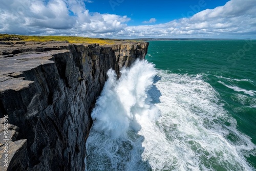 Cliffside scenery, dramatic views, crashing waves showcase the raw power of the sea