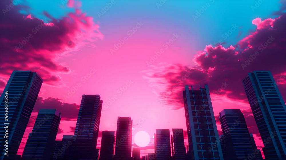 Obraz premium Cityscape Anime Style The Style Artsta