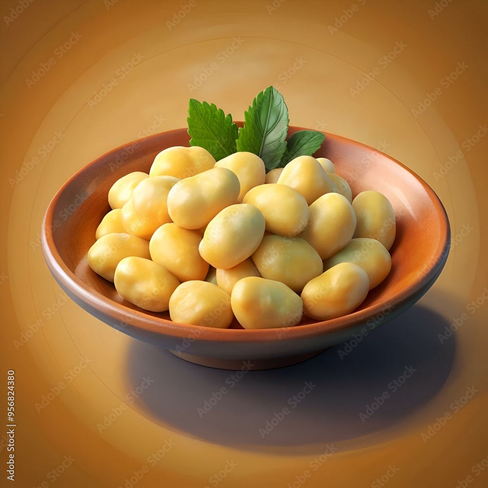 A mouthwatering 3D illustration of gnocchi in a rustic bowl. perfect for food blogs. recipe websites. and packaging designs. A mouthwatering 3D illustration of gnocchi in a rustic bowl. perfect for food blogs. recipe websites. and packaging designs.