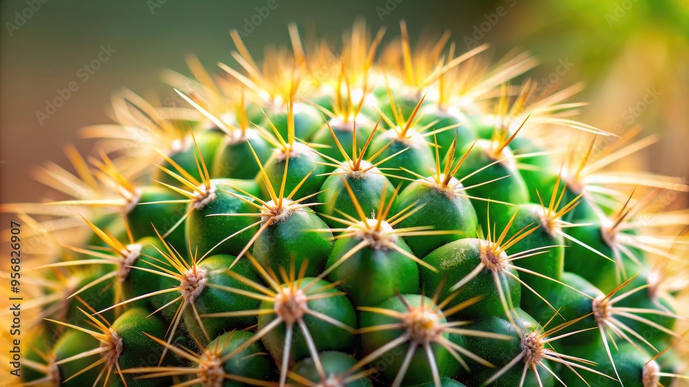 A meticulously focused macro shot of a prickly kaktus's intricate, waxy texture and vibrant green spines, set against a soft, blurred neutral background. A meticulously focused macro shot of a prickly kaktus's intricate, waxy texture and vibrant green spines, set against a soft, blurred neutral background.