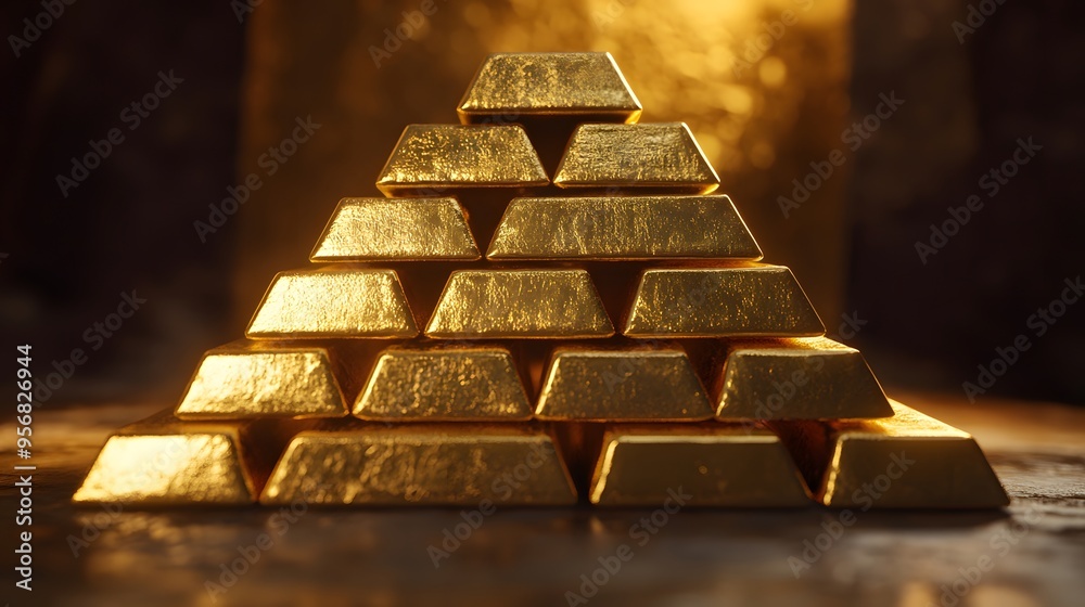 A Pyramid of Shiny Gold Bars