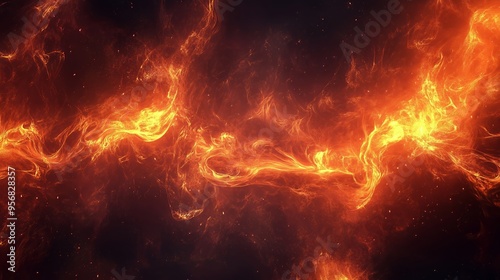 Stunning Abstract Visualization of Fiery Energies in Space