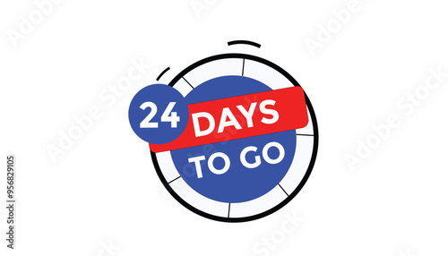 24 days to go Countdown number banner templates. time icon. Vector Illustration